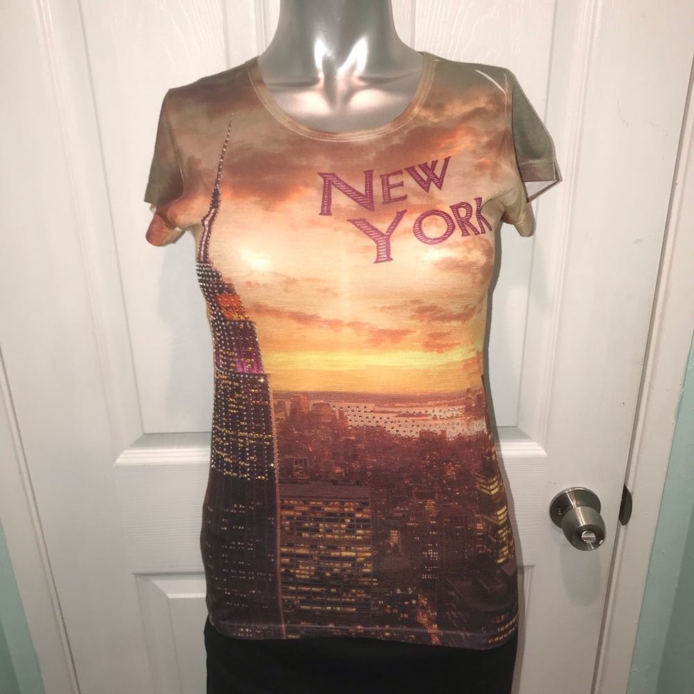 New York City sunset Fitted Tee